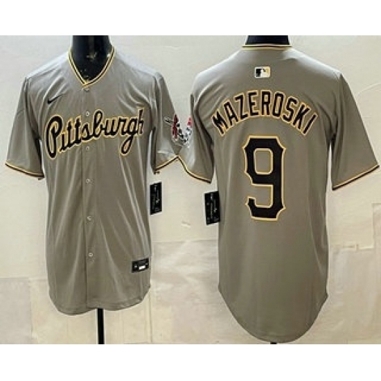 Personalized Men’s Pittsburgh Pirates #9 Bill Mazeroski Grey Limited Jersey