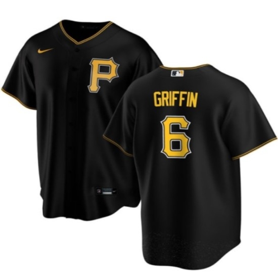 Personalized Men’s Pittsburgh Pirates #6 Konnor Griffin Black Cool Base Stitched Baseball Jersey