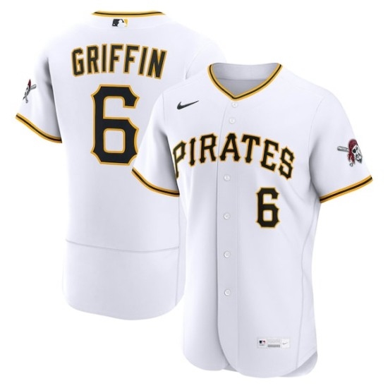 Personalized Men’s Pittsburgh Pirates #6 Konnor Griffin White Home Authentic Jersey