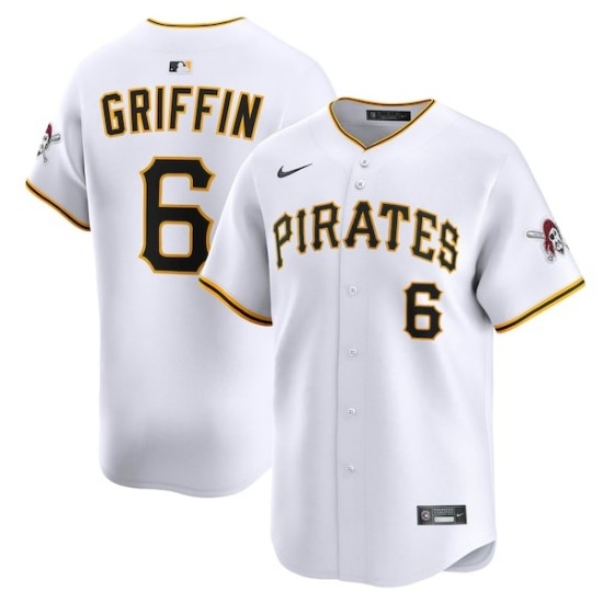 Personalized Men’s Pittsburgh Pirates #6 Konnor Griffin White Home Limited Jersey