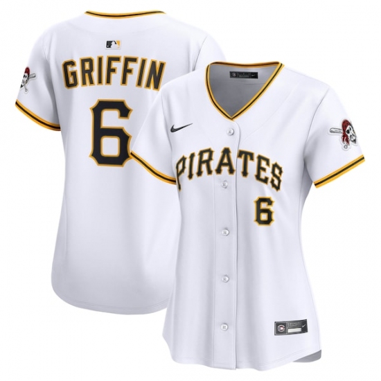 Personalized Women’s Pittsburgh Pirates #6 Konnor Griffin White Home Limited Jersey