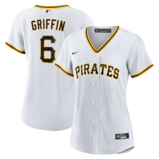 Personalized Women’s Pittsburgh Pirates #6 Konnor Griffin White Home Jersey