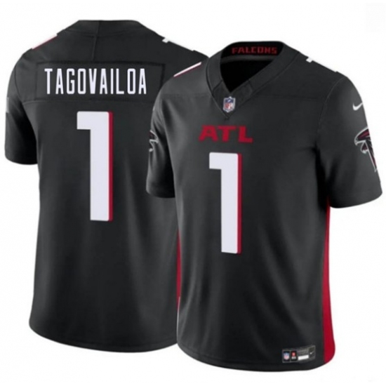 Personalized Men’s Atlanta Falcons #1 Tua Tagovailoa Black 2026 F.U.S.E. Untouchable Limited Football Stitched Jersey