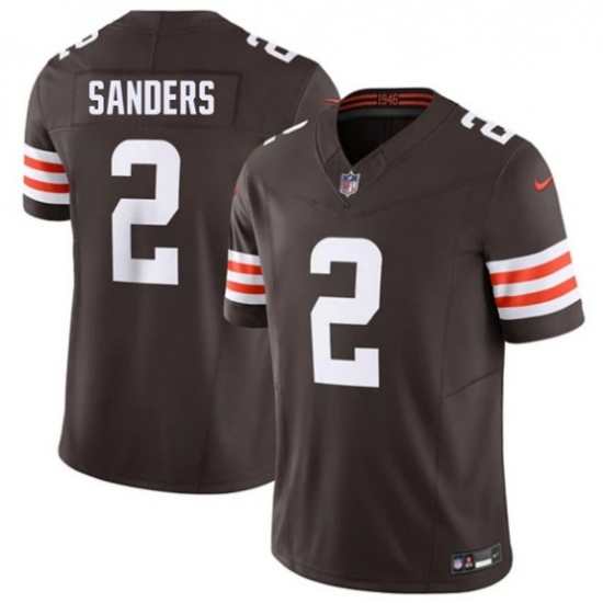 Personalized Men’s Cleveland Browns #2 Shedeur Sanders Brown 2026 F.U.S.E. Limited Football Stitched Jersey
