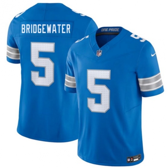 Personalized Men’s Detroit Lions #5 Teddy Bridgewater Blue 2026 F.U.S.E. Limited Football Stitched Game Jersey