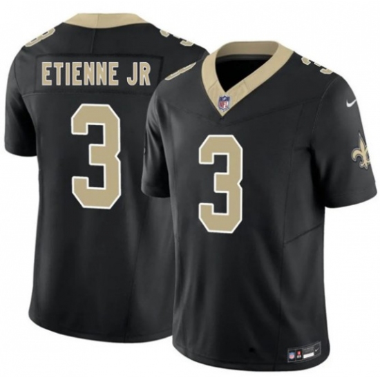 Personalized Men’s New Orleans Saints #3 Travis Etienne Jr Black 2026 F.U.S.E Limited Football Stitched Jersey