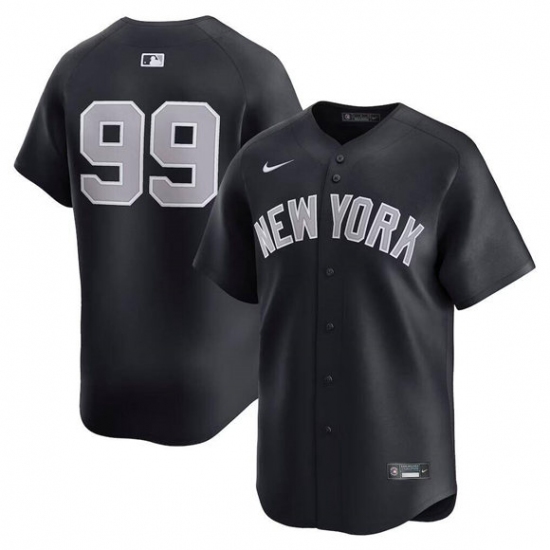 Personalized Men’s New York Yankees #99 Aaron Judge Black Alternate Limited Stitched Baseball Jersey