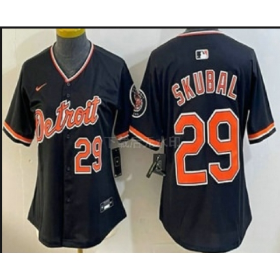Personalized Women’s Detroit Tigers #29 Tarik Skubal Black Stadium Jersey