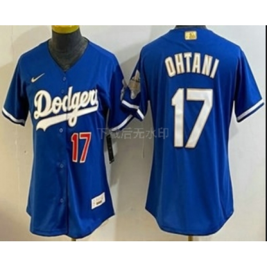 Personalized Women’s Los Angeles Dodgers #17 Shohei Ohtani Blue 2026 Gold Collection Limited Jersey