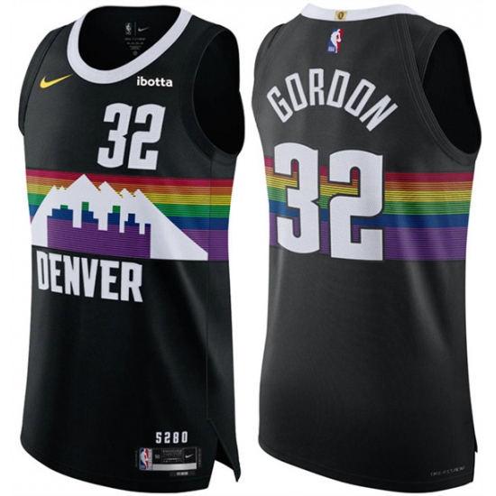 Personalized Men’s Denver Nuggets #32 Aaron Gordon Black 2025-26 City Edition Stitched Basketball Jersey