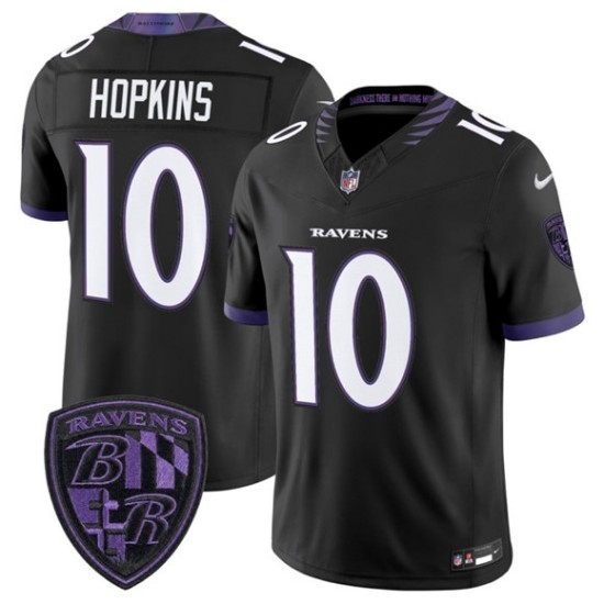 Personalized Men’s Baltimore Ravens #10 DeAndre Hopkins Black 2026 F.U.S.E. Alternate Limited Football Stitched Jersey