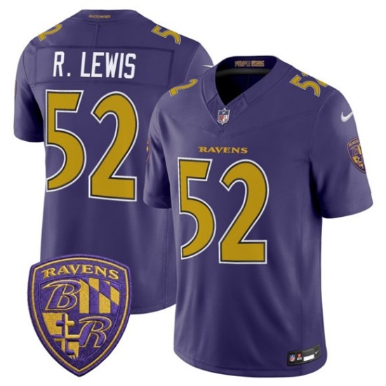 Personalized Men’s Baltimore Ravens #52 Ray Lewis Purple 2026 F.U.S.E. Alternate Limited Football Stitched Jersey