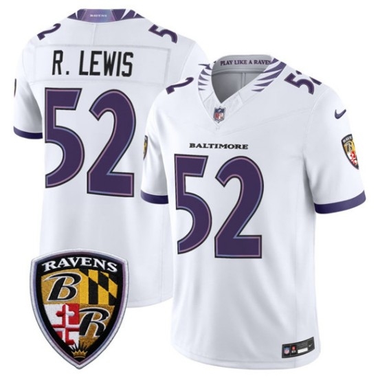 Personalized Men’s Baltimore Ravens #52 Ray Lewis White 2026 F.U.S.E. Limited Football Stitched Jersey