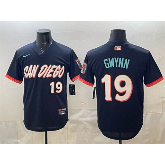 Personalized Men’s San Diego Padres #19 Tony Gwynn Obsidian 2026 City Connect Stadium Stitched Baseball Jersey
