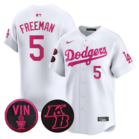 Personalized Men’s Los Angeles Dodgers #5 Freddie Freeman White 2026 Mother’s Day Premier Limited Stitched Baseball Jersey