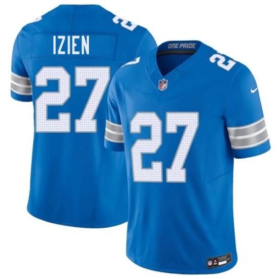 Personalized Men’s Detroit Lions #27 Christian Izien Blue 2026 F.U.S.E. Limited Football Stitched Game Jersey