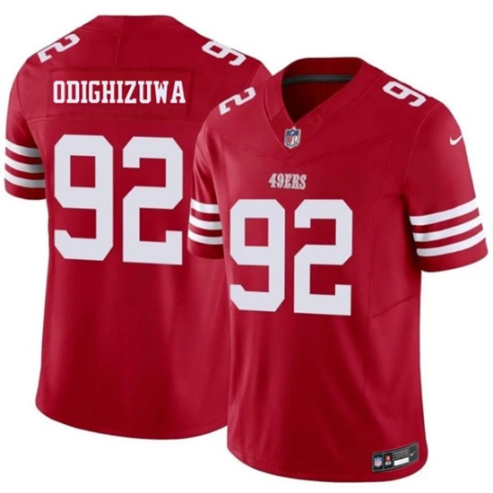 Personalized Men’s San Francisco 49ers #92 Osa Odighizuwa Red 2026 F.U.S.E. Untouchable Limited Football Stitched Jersey