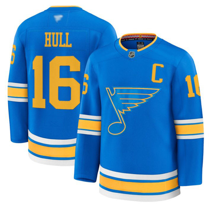 Personalized Brett Hull Jersey #16 St. Louis Blues 2025-26 Premium Stitched Blue