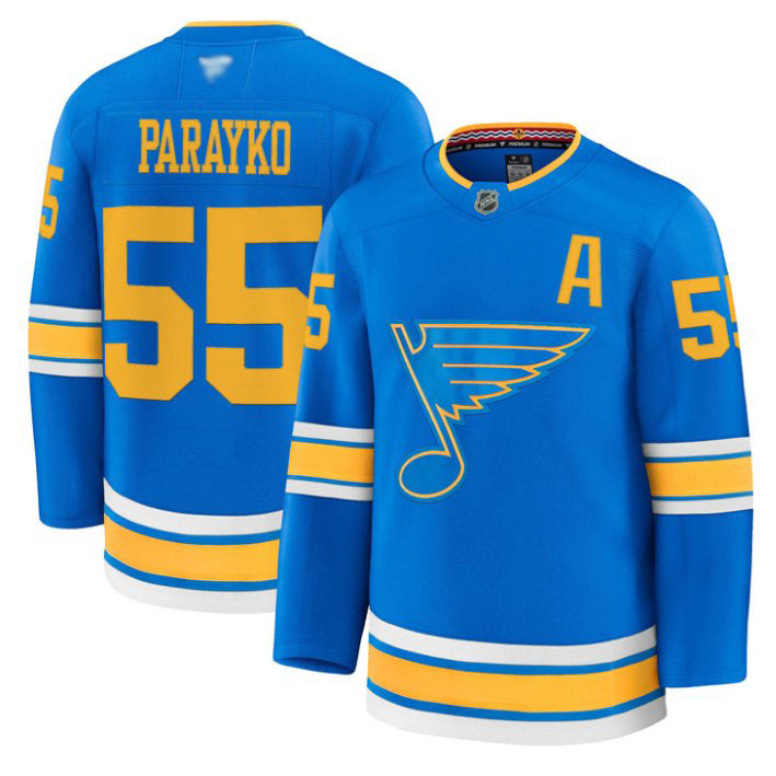 Personalized Colton Parayko Jersey #55 St. Louis Blues 2025-26 Premium Stitched Blue