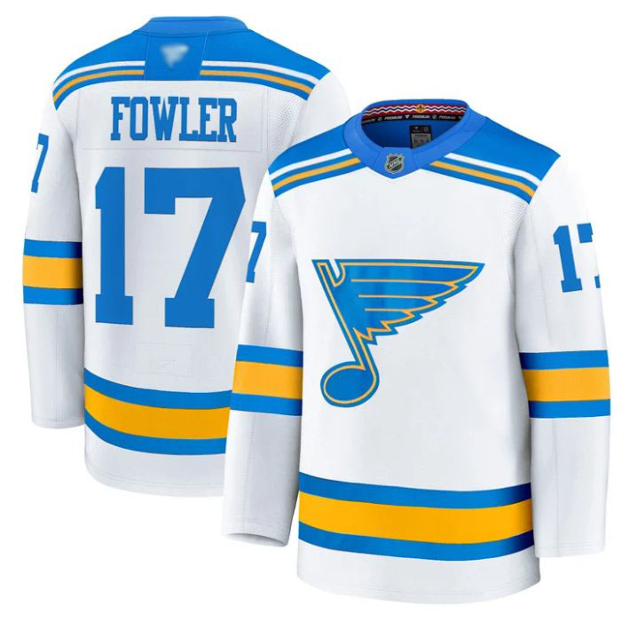 Personalized Cam Fowler Jersey #17 St. Louis Blues 2025-26 Premium Stitched White