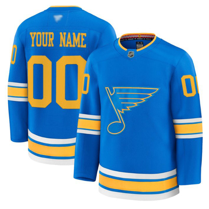 Personalized Men St. Louis Blues Jersey Name, Number 2025-26 Premium Stitched Blue
