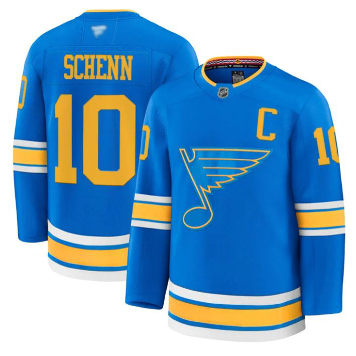 Personalized Brayden Schenn Jersey #10 St. Louis Blues 2025-26 Premium Stitched Blue