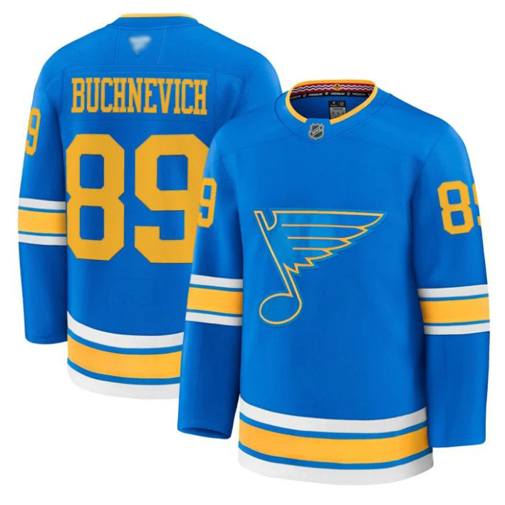 Personalized Pavel Buchnevich Jersey #89 St. Louis Blues 2025-26 Premium Stitched Blue