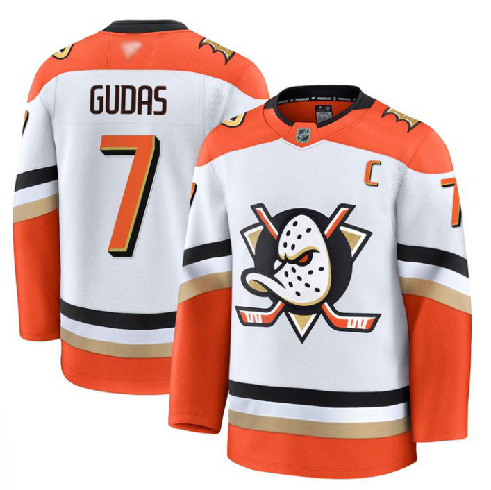 Personalized Radko Gudas Jersey #7 Anaheim Ducks 2025 Premium Stitched Away