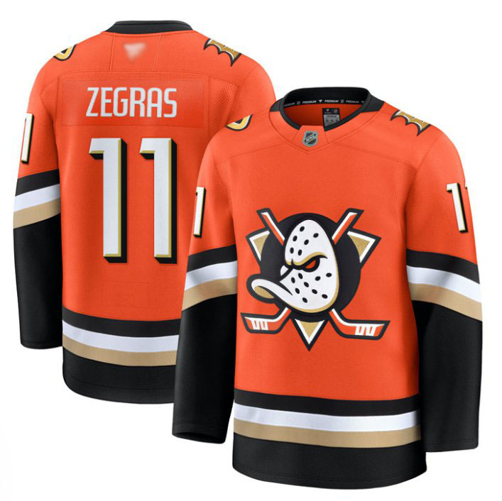 Personalized Trevor Zegras Jersey #11 Anaheim Ducks 2025 Premium Stitched Home