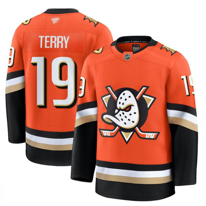 Personalized Troy Terry Jersey #19 Anaheim Ducks 2025 Premium Stitched Home