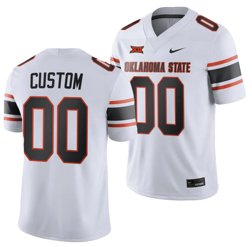 Personalized Custom Oklahoma State Cowboys Jersey Name and Number College Football 2023 Game White