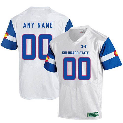 Personalized Custom Colorado State Rams Jersey Name and Number NCAA College Football White