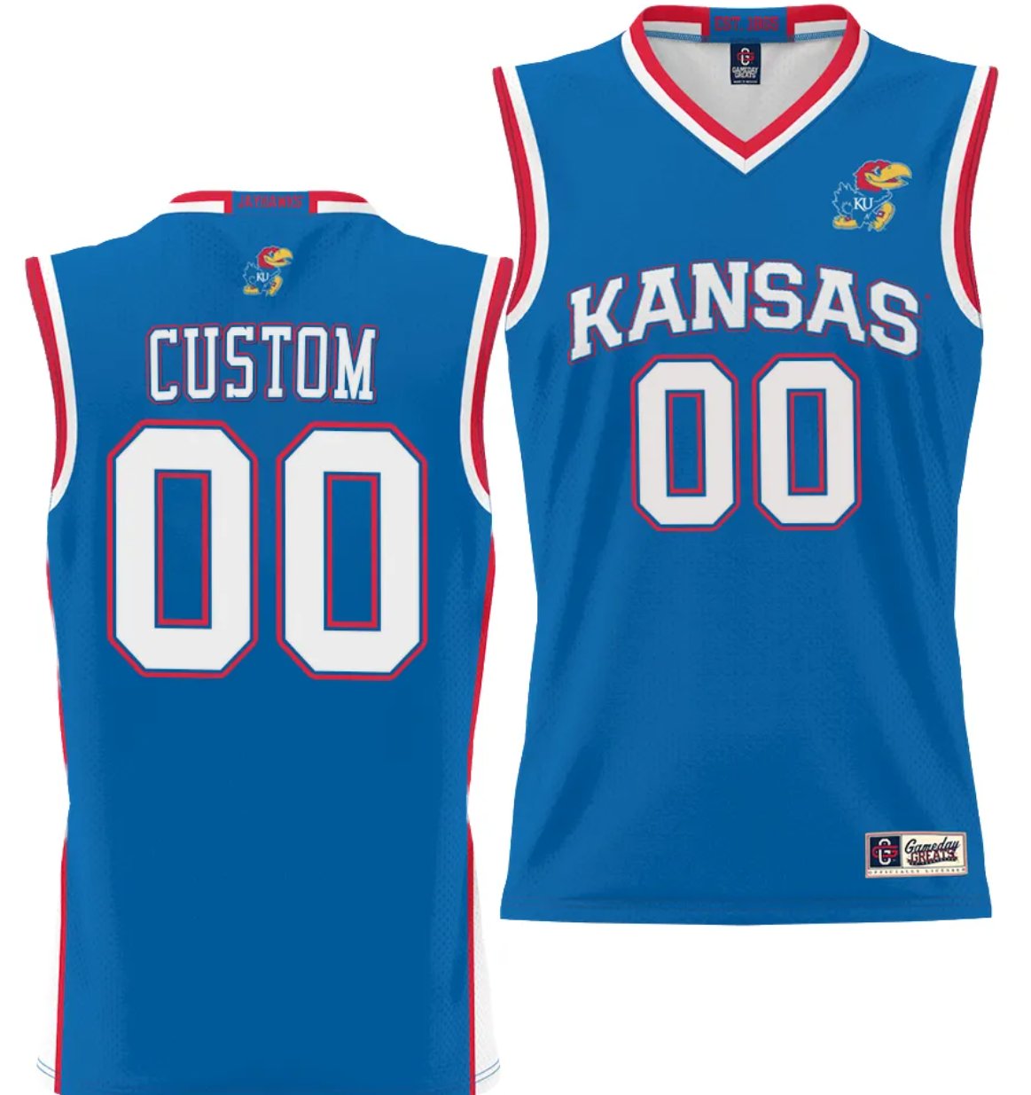 Personalized Custom Kansas Jayhawks Jersey Name and Number NIL College Basketball Lightweight Royal
