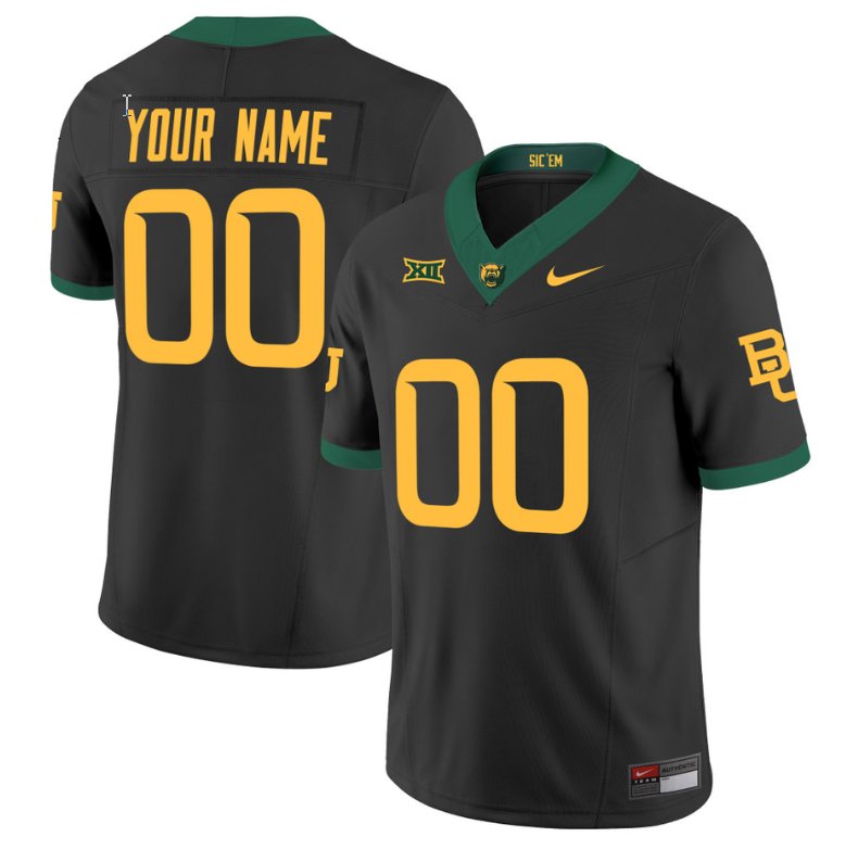 Personalized Custom Baylor Bears Jersey Name and Number Limited College Football Stitched Black 2024