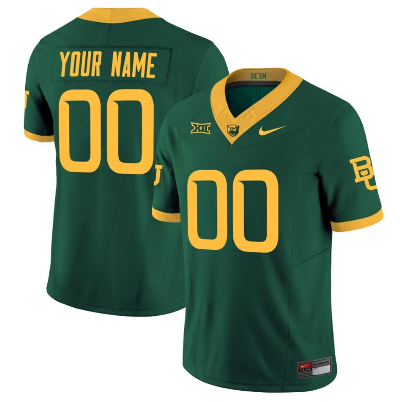 Personalized Custom Baylor Bears Jersey Name and Number Limited College Football All Stitched Green
