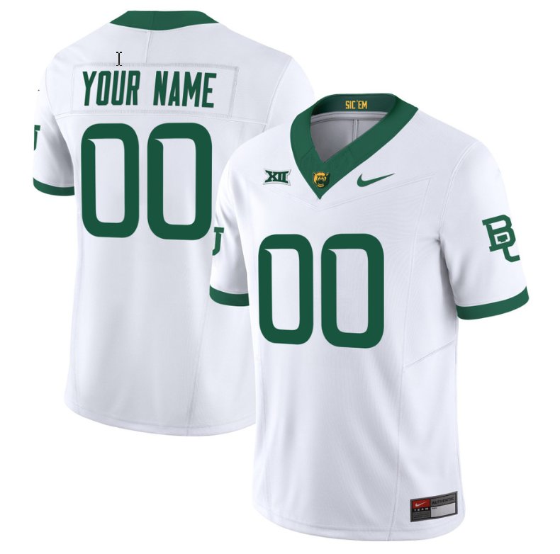 Personalized Custom Baylor Bears Jersey Name and Number Limited College Football All Stitched White