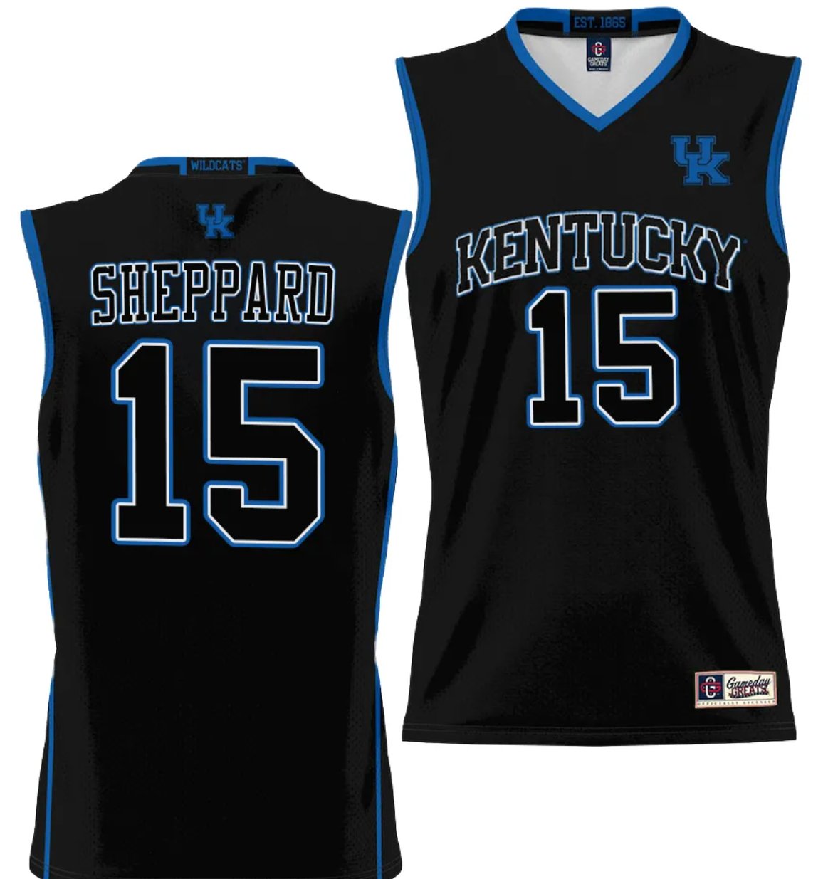 Personalized Reed Sheppard Jersey #15 Kentucky Wildcats NIL College Basketball Lightweight Black