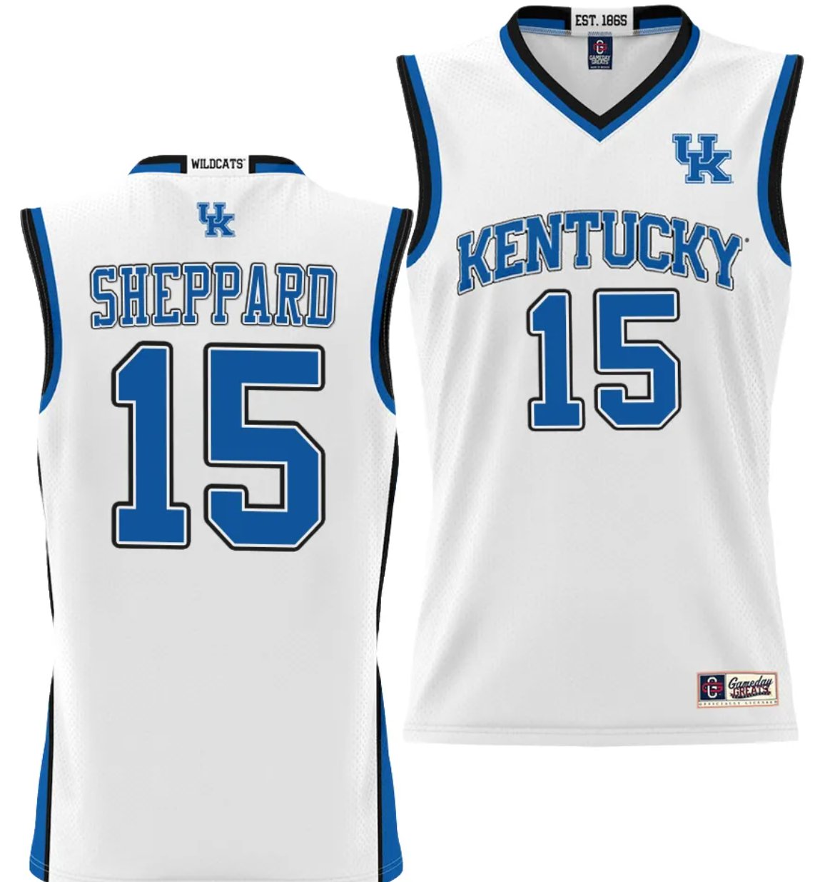 Personalized Reed Sheppard Jersey #15 Kentucky Wildcats NIL College Basketball Lightweight White