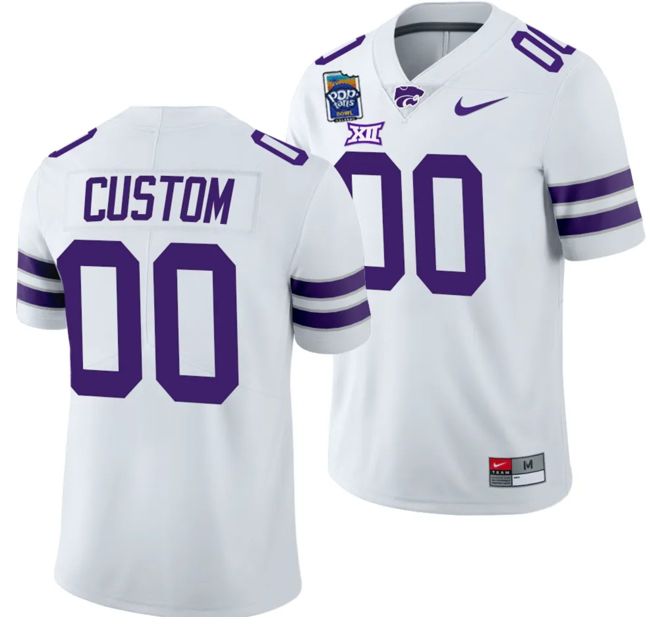 Personalized Custom Kansas State Wildcats Jersey Name and Number 2023 Pop-Tarts Bowl Football White