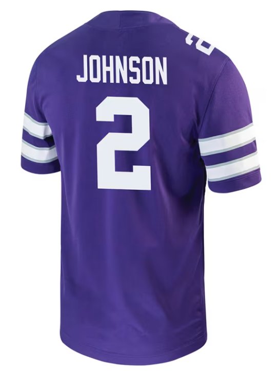 Personalized Avery Johnson Jersey Purple #2 Kansas State Wildcats Game NCAA College Football
