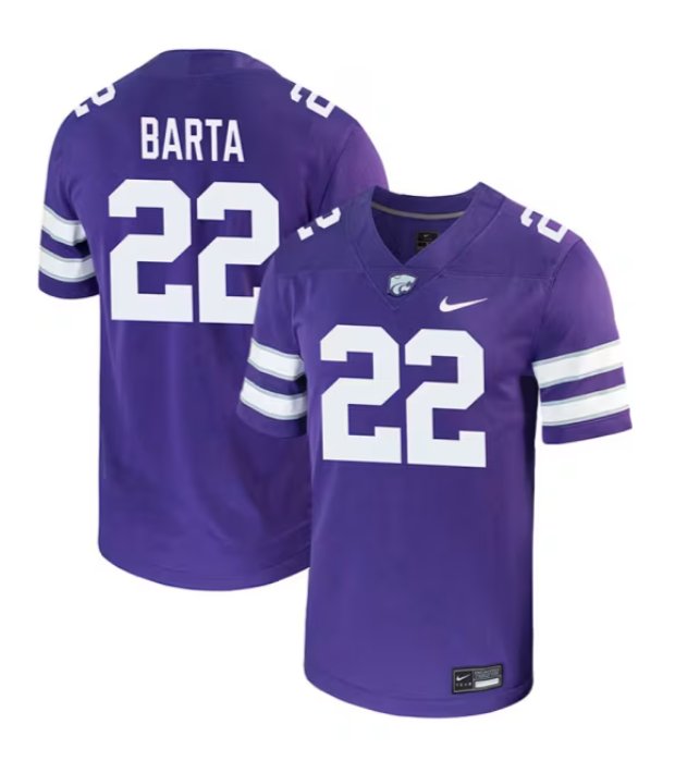Personalized Callen Barta Jersey Purple #22 Kansas State Wildcats Game NCAA College Football