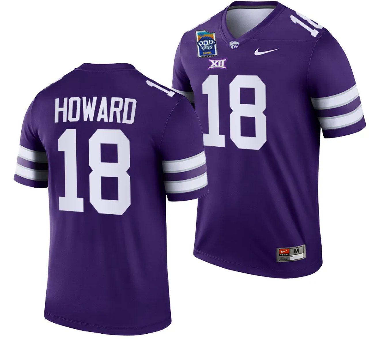 Personalized Will Howard Jersey #18 Kansas State Wildcats 2023 Pop-Tarts Bowl Football Purple