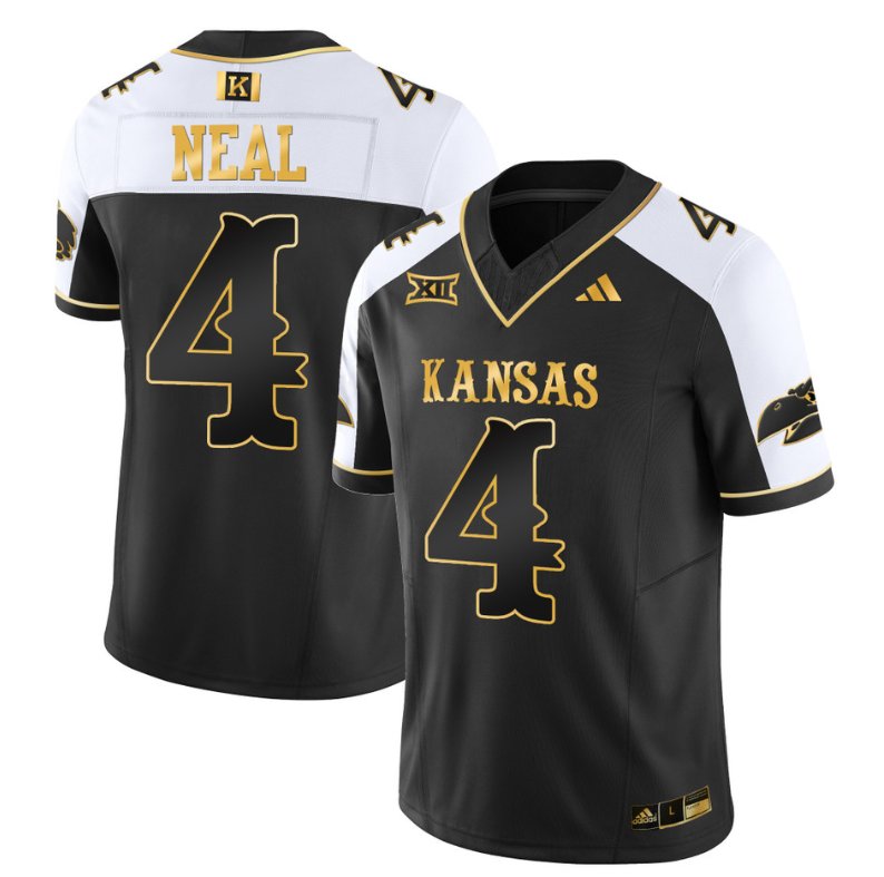 Personalized Devin Neal Jersey #4 Kansas Jayhawks Blackhawk Gold Football Alternate