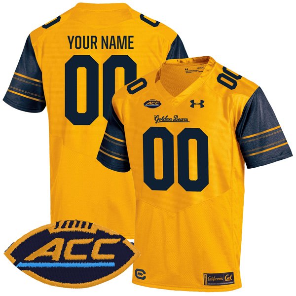 Personalized Custom California Golden Bears Jersey Name and Number College Football Gold Alternate Game