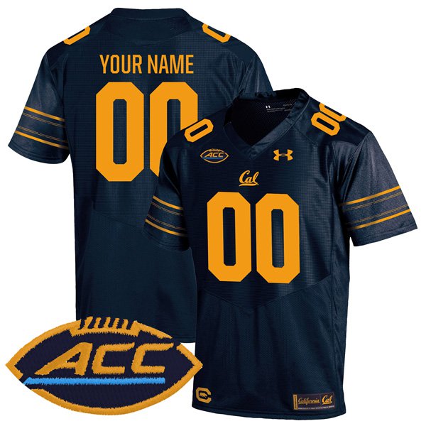 Personalized Custom California Golden Bears Jersey Name and Number College Football Navy Home Game