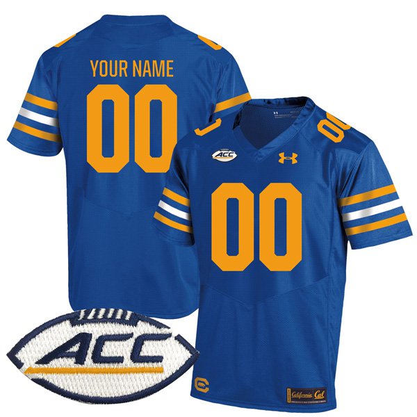 Personalized Custom California Golden Bears Jersey Name and Number College Football Royal Blue All Stitched