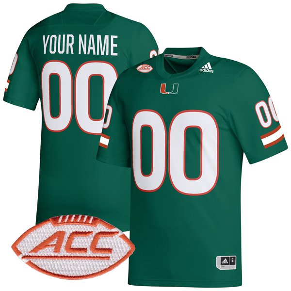 Personalized Custom Miami Hurricanes Jersey Name and Number College Football Green Alternate Game All Stitched