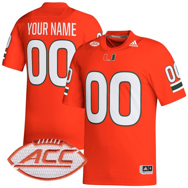 Personalized Custom Miami Hurricanes Jersey Name and Number College Football Orange Home Game All Stitched