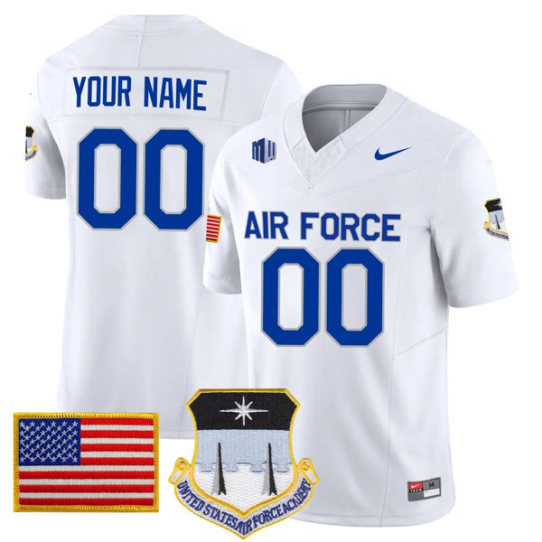 Personalized Custom Air Force Falcons Jersey Name and Number College Football White Away Game All Stitched