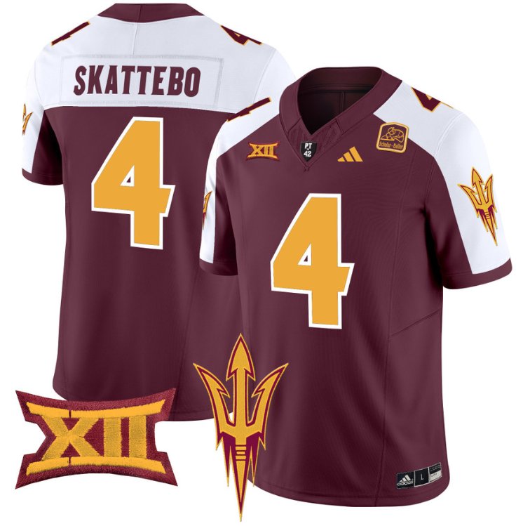 Personalized Cam Skattebo Jersey #4 Arizona State Sun Devils Limited College Football Maroon Alternate